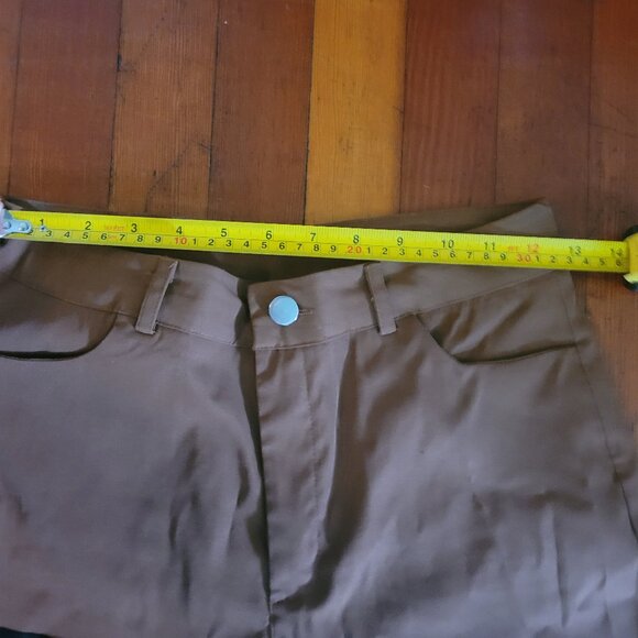 Light Patchwork Slacks Romwe - Plaid Tan Brown Size M - Picture 3 of 9
